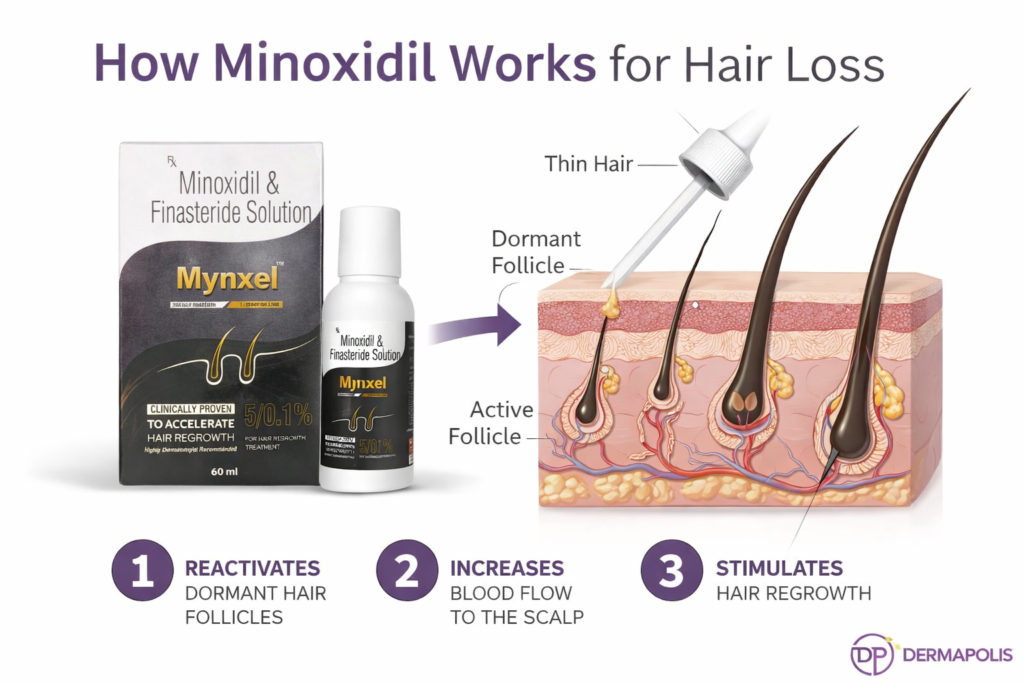 How Minoxidil Works for Hair Loss | Dermapolis - Dermapolis